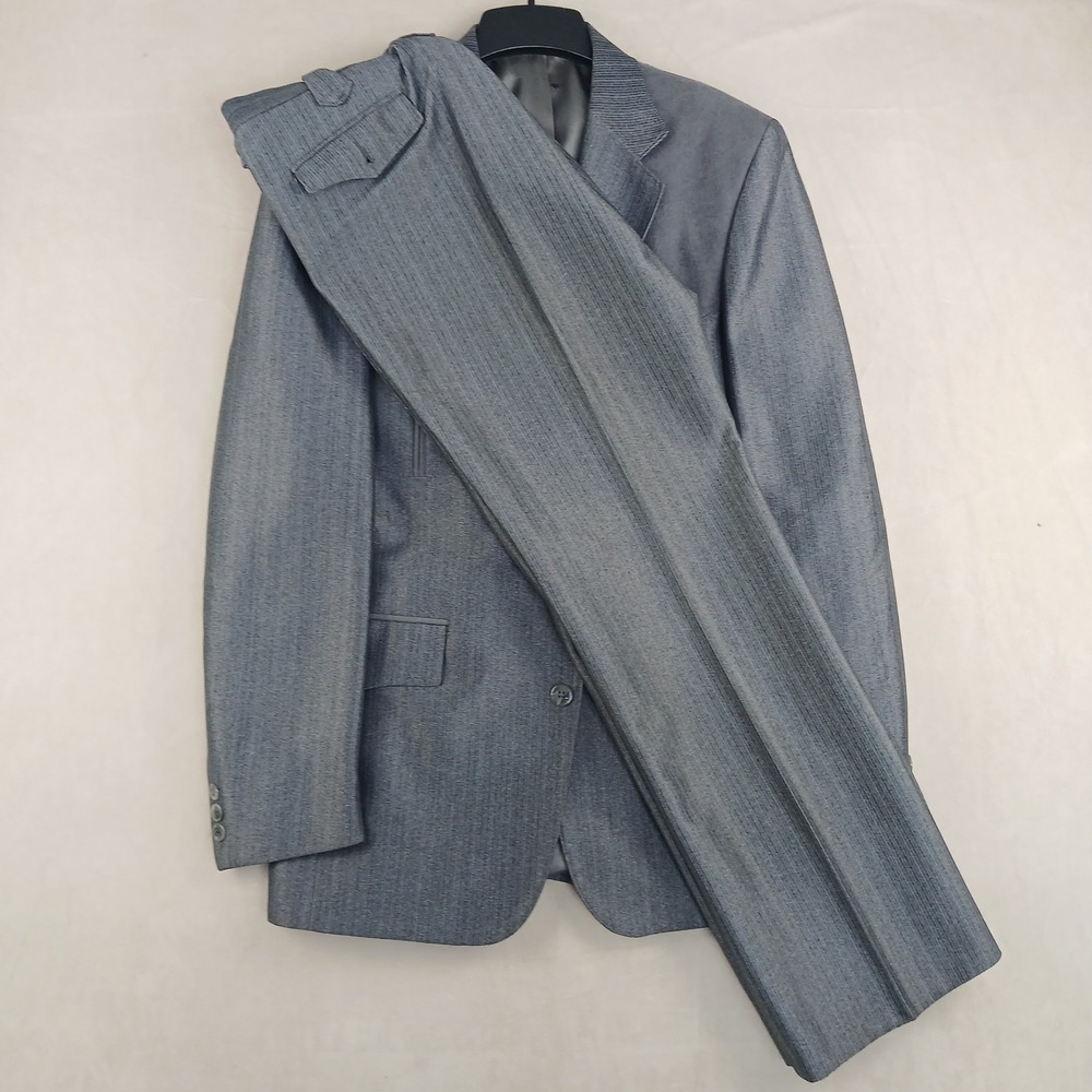Pagano West 42L 34x30 Mens Suit Western Cowboy Gray FLAWS